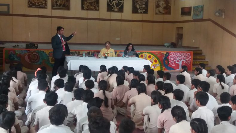 Mass Legal Literacy Programme conducted by Sh. Sumeet Anand, Ld. MM (N.I.Act), New Delhi at PHC, as Resource Person in the Sarvodaya Vidyalaya, Jorbagh on 04.05.2017.