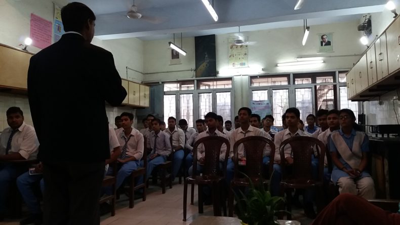 Mass Legal Literacy Programme conducted by Sh. Amarendra Chaubey, LAC, New Delhi at PHC, as Resource Person in the Sarvodaya Vidyalaya, I.N.A on 04.05.2017.