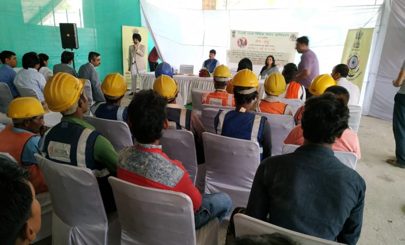 On 07.05.2019 NDDLSA has Organised a Legal Awareness Cum Medical Camp for the Building Construction Labour at the Construction Site behind the Delhi High Court.