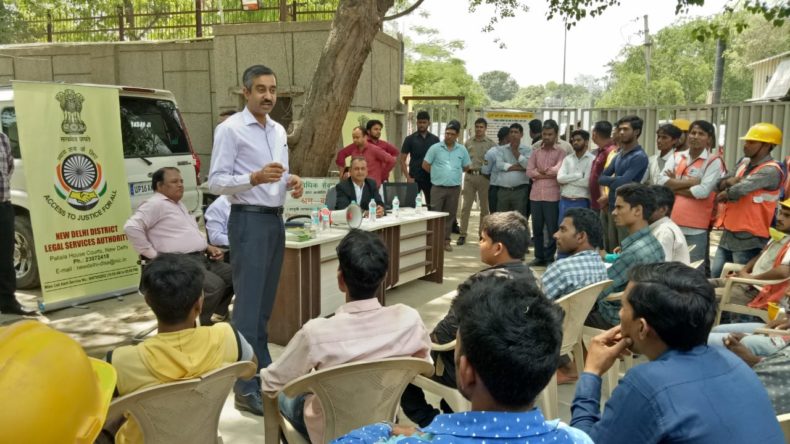 On 03.05.2019 New Delhi District Legal Services Authority Organised a Legal Awareness Camp for the Building Construction Labours at Pragati Maidan.