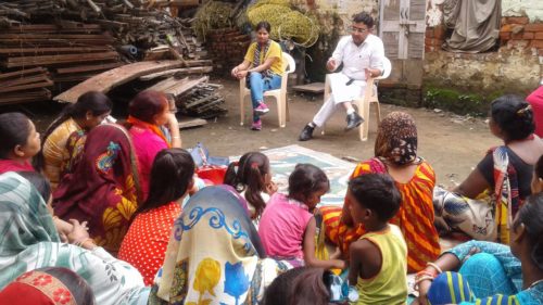 On 23.09.2019 With Aanganwadi Workers of New Delhi Area at Kirbi Place, regarding role of DLSA and DV Act.