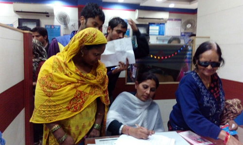 During Demonetisation Help Desk at Central Bank of India