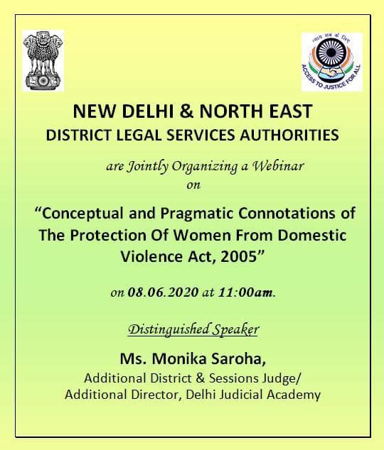 Webinar on topic CONCEPTUAL AND PRAGMATIC CONNOTATIONS OF THE PROTECTION OF WOMEN FROM DOMESTIC VIOLENCE ACT 2005,