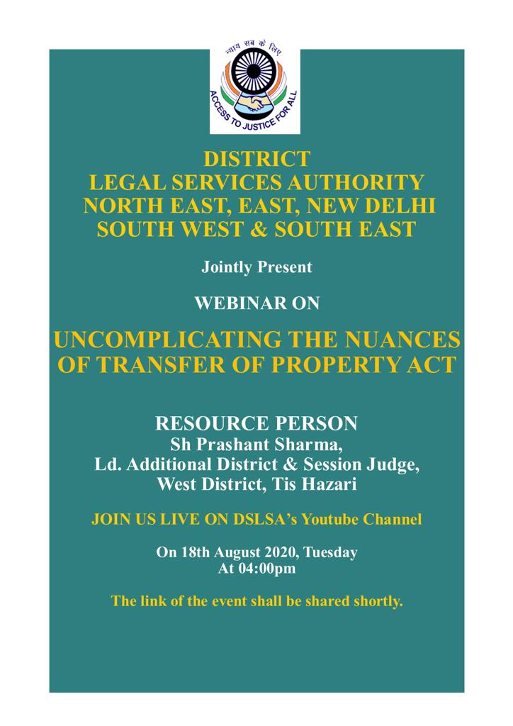 LECTURE ON UNCOMPLICATING THE NUANCES OF TRANSFER OF PROPERTY ACT