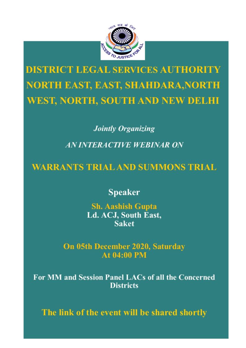 Programme on Warrants Trial and Summons Trial