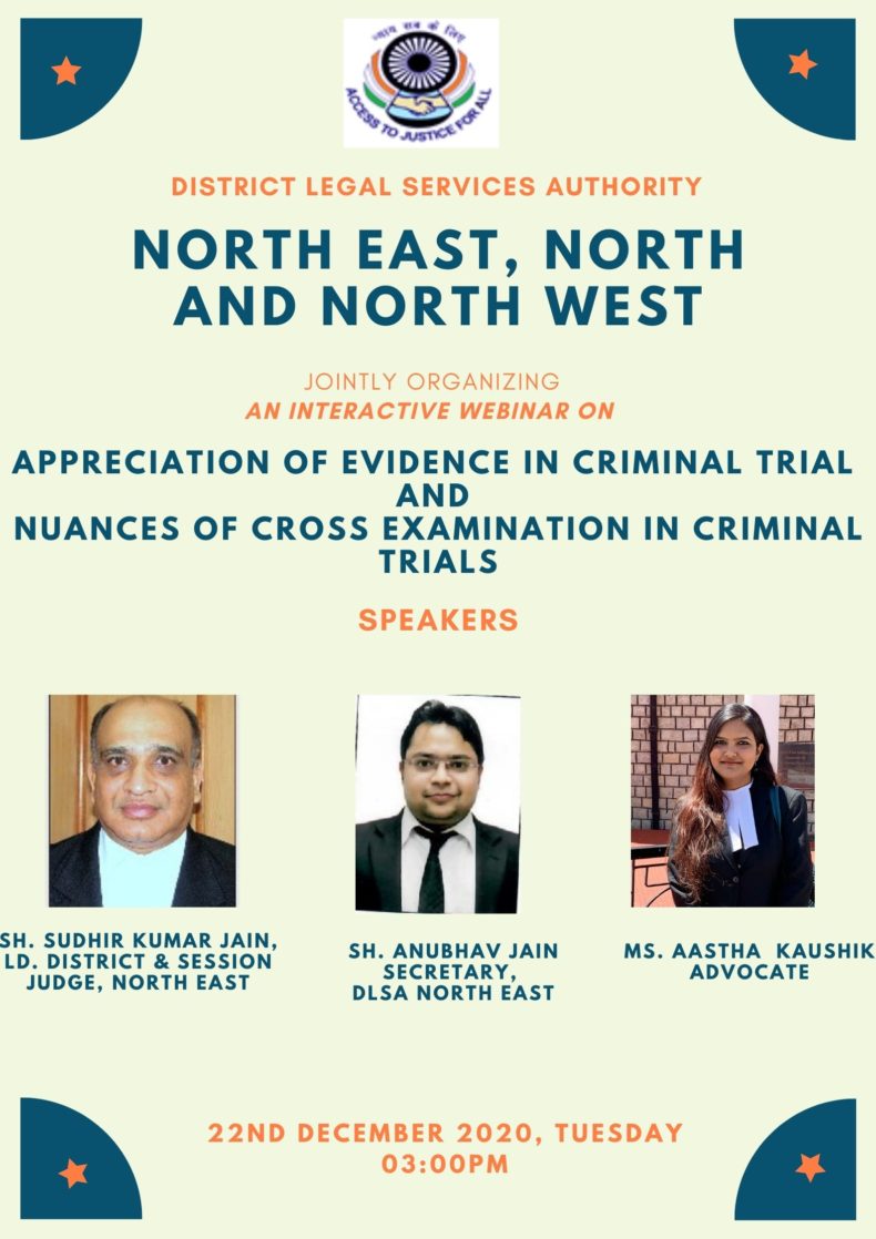 Webinar on Nuances of Cross Examination in Criminal Trials and Appreciation of Evidence in Criminal Trial