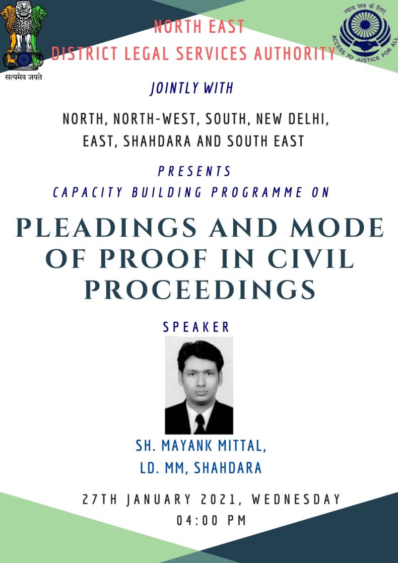 Webinar on Pleadings and Mode of Proof in Civil Proceedings.