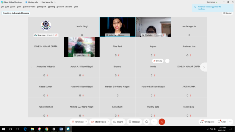 Webinar on “Protection of Women from Domestic Violence Act, 2005”.