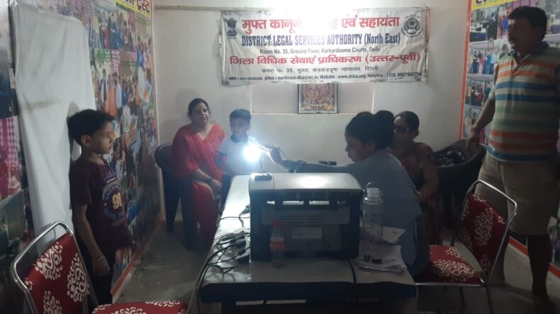 North East DLSA, under the aegis of NALSA & DSLSA was set up a CAMP for Registration for Aadhar Card, Labour Card, Death Certificate, Birth Certificate Income Certificate, Caste Certificate, voter ID Card & Pension etc ,  on 30.07.2023