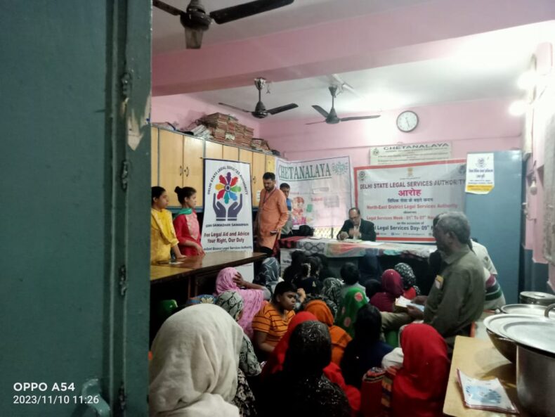 DLSA North-East, organize an ‘Awareness Session on Rights of Person with Disability’ along with Physiotherapy session in community at NGO – Chetnalaya: B-40, Janta Mazdoor Colony, NE Delhi 53
