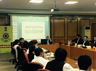 Training/Sensitization Programme for all Legal Aid Counsel on the Topic of How to tender Evidence, Conduct of witness before court, Art of examination in chief and preparation for cross examination and Non-production of victim/prime witness and result thereof, on 09.05.2016 at Conference Hall, Karkardooma Courts, Delhi