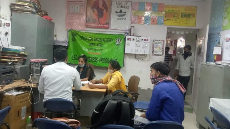 Help desk installed for construction worker registration at D block Sultanpuri on 27.05 2020