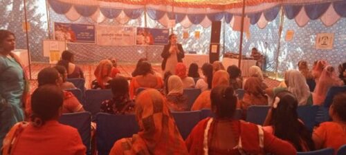 On 08.03.2022 North-West District Legal Services Authority  (under the aegis of NALSA & DSLSA) organized a legal awareness  in association with Dr. AV Baliga Trust for the women at L-Block, Mangolpuri, Delhi,  on the topic  “DV Act and Prevention of Child Marriage”