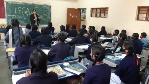 On 08.03.2022, North-West District Legal Services Authority  (under the aegis of NALSA & DSLSA) organized a legal literacy programme for the students of  Ashok Vihar, Block D-GGSSS, Delhi,  on the topic “Women’s Rights and Free Legal Aid”