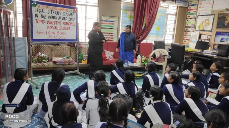 On 28.12.2022 a Legal Literacy Class conduct on the topic “Gender Equality” for the students of Govt. Girls Sr. Sec. School, Beumpur, Delhi