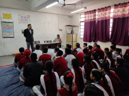on 08.02.2023, North West District Legal Services Authority conducted an awareness program for students Sarvodaya Kanya Vidyalaya Wazirpur J.J. Colony, Delhi on the topic “Cyber Crime”
