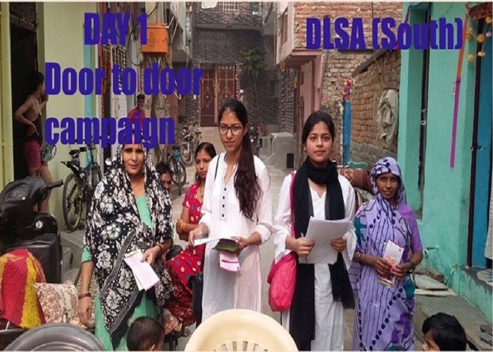 Two Day Mass Door to Door Campaign on Legal Awareness held on 2nd and 3rd November, 2016. The Campaign was conducted through Panel Lawyers and Para Legal Volunteers in the areas of South District. They Interacted with 3719 persons and aware them about the Legal Services Institution and availability of Legal Services and distributed the pamphlets on various legal aids schemes during the period.