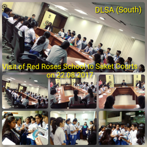 VISIT OF RED ROSES PUBLIC SCHOOL TO SAKET COURTS COMPLEX ON 22.08.2017