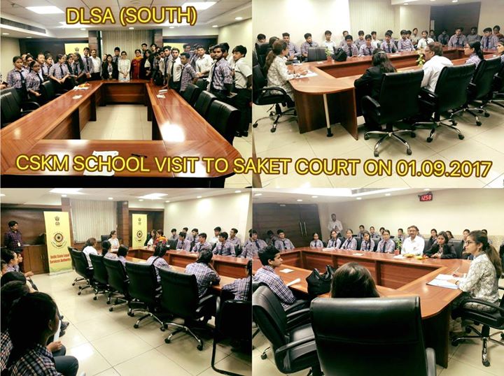 VISIT OF COL. SATSANGI KIRAN MEMORIAL PUBLIC SCHOOL TO SAKET COURTS COMPLEX ON 01.09.2017