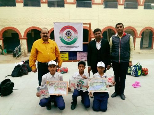 UNDER THE  CAMPAIGN “CONNECTING TO SERVE” AND ON THE OCCASION OF CHILDREN’s DAY DLSA (SOUTH) CONVENED POSTER MAKING COMPETITION AT GBSSS, SULTANPUR ON 14.11.2017
