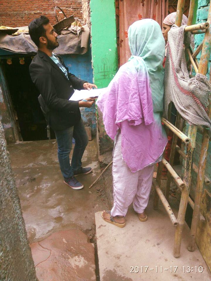 UNER THE ANGANWADI PROJECT “DEHLEEJ” DOOR TO DOOR CAMPAIGN  AT J-BLOCK, JJ CAMP, TIGRI EXTENSION, NEW DELHI ON 17.11.2017