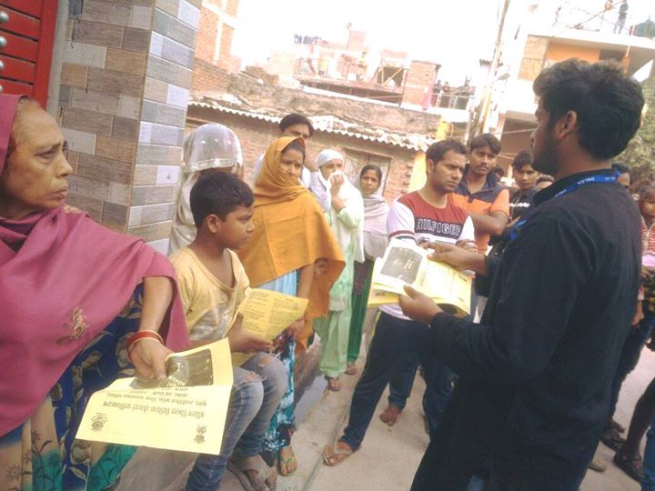 UNDER THE CAMPAIGN ‘CONNECTING TO SERVE” DLSA (SOUTH) ORGANIZED AWARENESS CAMP AND NUKKAD NATAK AT BLOCK, J-1, SANGAM VIHAR ON 15.11.2017