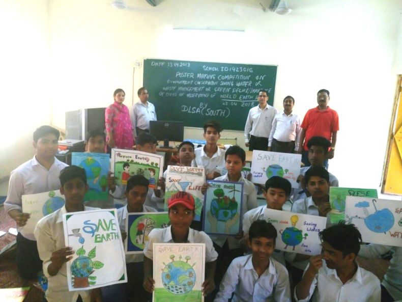 DLSA (SOUTH) CONVENED POSTER MAKING COMPETITION AT GBSS NO.1, SEC-V, DR. AMBEDKAR NAGAR (ID-1923016) ON THE OBSERVANCE OF WORLD EARTH DAY ON 23.04.2018