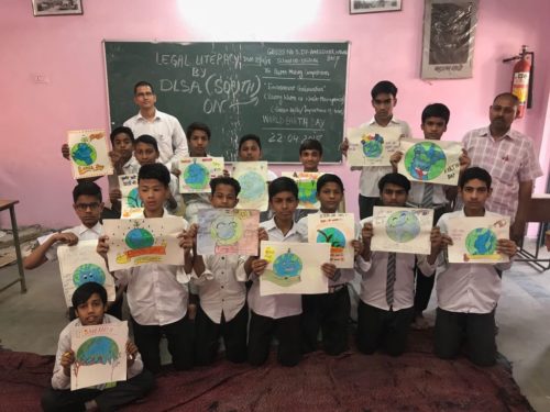 DLSA (SOUTH) CONVENED POSTER MAKING COMPETITION AT GBSS NO.03, SEC-V, DR. AMBEDKAR NAGAR, (ID-1923066) ON THE OBSERVANCE OF WORLD EARTH DAY ON 23.04.2018