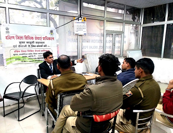 DLSA (SOUTH) ORGANIZED LEGAL LITERACY CLASSES AT POLICE STATION: MAIDAN GARHI ON 13.02.2019