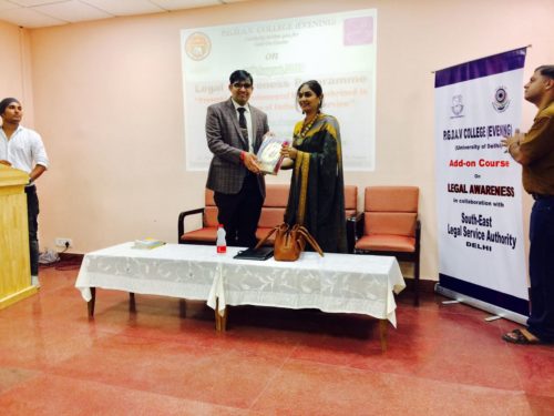 DLSA South East organized by Legal Awareness Programme at PGDAV College on 24.08.2017