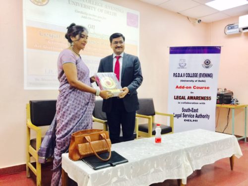 DLSA South East organized by Legal Awareness Programme at PGDAV College on 07.09.2017