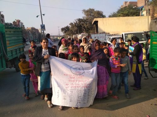 Legal Awareness Camp and Nukkad Natak on the topic “Child Sexual Abuse” at Gali No. 12, Janta Mazdoor Colony, Peeli Mitti, Shahdara, Delhi on 02.12.2017.
