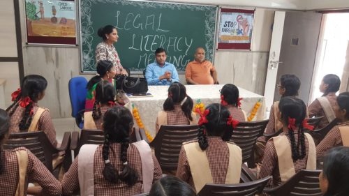 Pursuant to the directions of Hon’ble The executive Chairperson, National Legal Services Authority, Govt. Girls Senior Secondary School, Vivek Vihar, Phase-II, Delhi had been identified for Legal Literacy Club where infrastructure i.e. Computer, Tables, Almirah, Revolving Chairs and Plastic Chairs were provided and Legal Literacy Club was inaugurated by Ld. Secretary, DLSA Shahdara on 10.04.2018.
