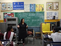 Legal Literacy Classes on Module of Sexual Violence “Child Abuse and Violence-Interpersonal and Digital World” was conducted for Children studying in class 9th to 12th Class at Govt. Girls Secondary School, Bhola Nath Nagar, Delhi on 18.08.2018.
