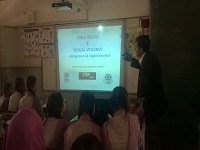 Legal Literacy Class on Module of Sexual Violence “Child Abuse and Violence-Interpersonal and Digital World” was conducted for Children studying in class 9th to 12th Class at Sarvodaya Kanya Vidhalaya, Zeenat Mehal, Jafrabad, Delhi on 29.04.2019.