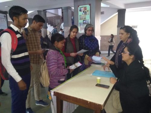 Set up a Help Desk at Shyamlal College on 27.01.2020