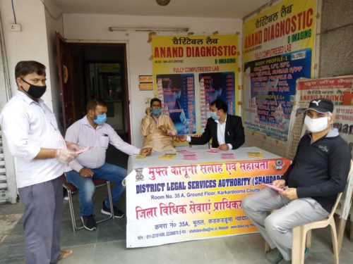 Helpdesk set up at Sharad Vihar, Karkardooma, Delhi for D.V. Complaints