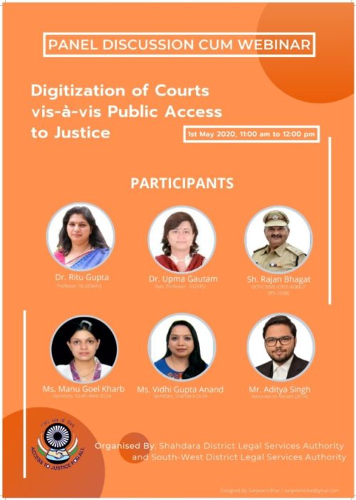 Panel discussion-cum-Webinar on “Digitization of Courts vis-à-vis Public Access to Justice”