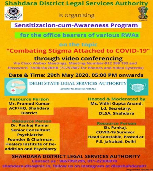 Sensitization-cum-Awareness Programme with RWAs on 29.05.2020