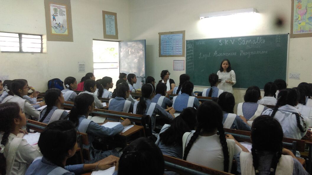 Legal Awareness Program at Sarvodya Kanya Vidhyalya, Smalkha on dated 30-4-16 by Ms. Megha Singh, LAC