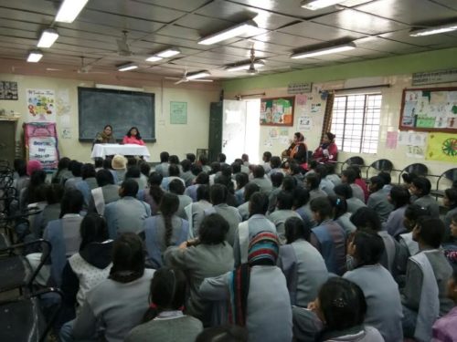 DLSA South West Organised Legal Literacy Campaign on _27.12.2016 on topic” Human Rights: Access to Justice” at  GBSSS_ paprawat & Advocate Nirmala, LAC, addressed 120 students.