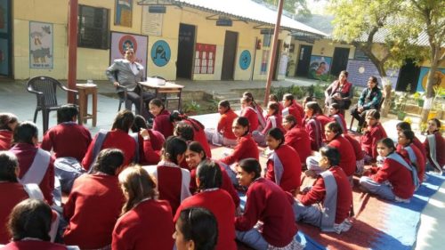 DLSA South West Organised Legal Literacy Campaign on 27.12.2016 on topic Human Rights Access to Justice at Govt. Girls Sr. Sec. School, Ghummanhera. Sh. Dayaram Badalia, LAC, addressed the students
