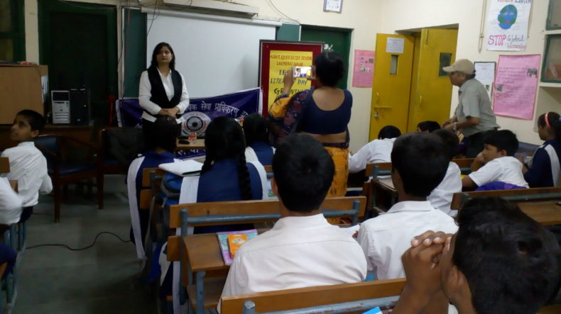 Greening Delhi Campaign organised by SW-DLSA at Govt. Co-Ed. Sr. Sec. School, No-3, Laxmi Bai Nagar on 27.07.2017 by Ms. Manvi Dikshit Sharma, LAC