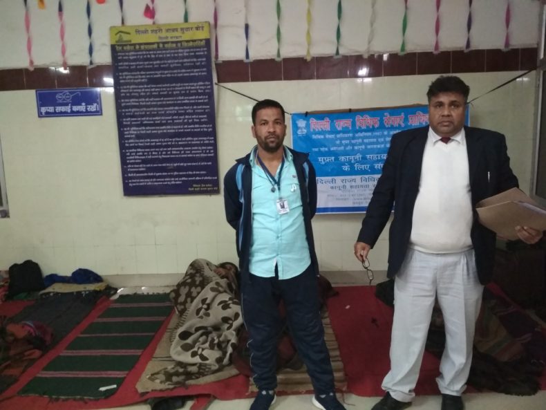 Night Shelter Inspection Visit by Sh. Amit Kumar Tanwar, LAC on 12.01.2018