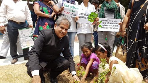 Tree plantation at Dwarka Courts on 05.06.2018