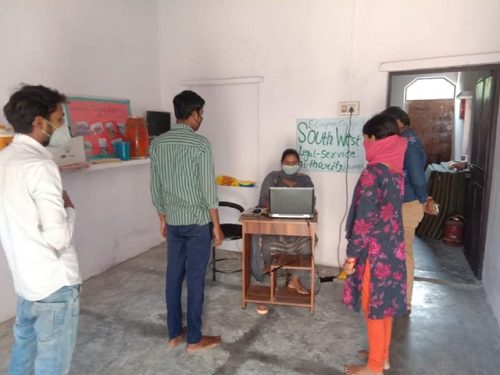 Help Desk setup at Bharat Vihar, Kakrola regarding Ration E-coupon registration