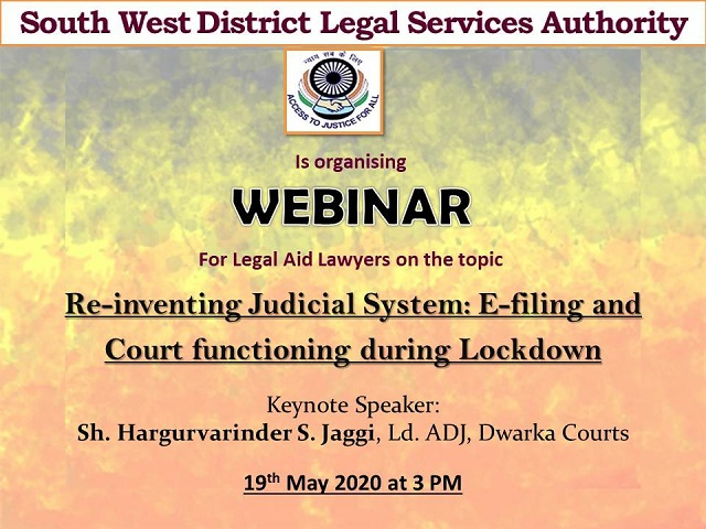 WEBINAR on the topic “Re-inventing Judicial System:E-Filing and Court functioning during Lockdown”