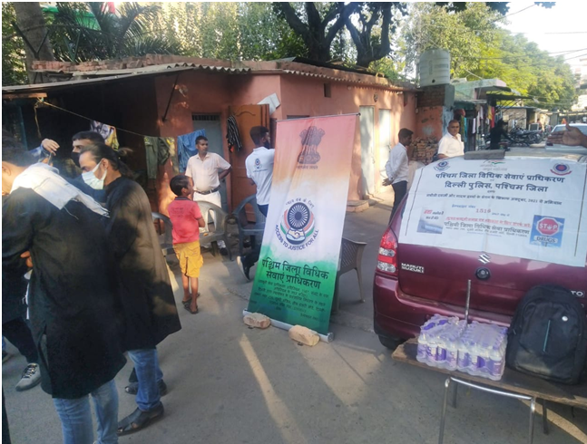 West District Legal Services Authority organized Help Desk Set up at Tilak Vihar police chowki for general public