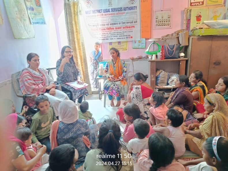 Awareness programme on the topic “Prevention of Child marriage” at Balmiki Mandir, Meera Bagh, New Delhi on 27.04.2024.