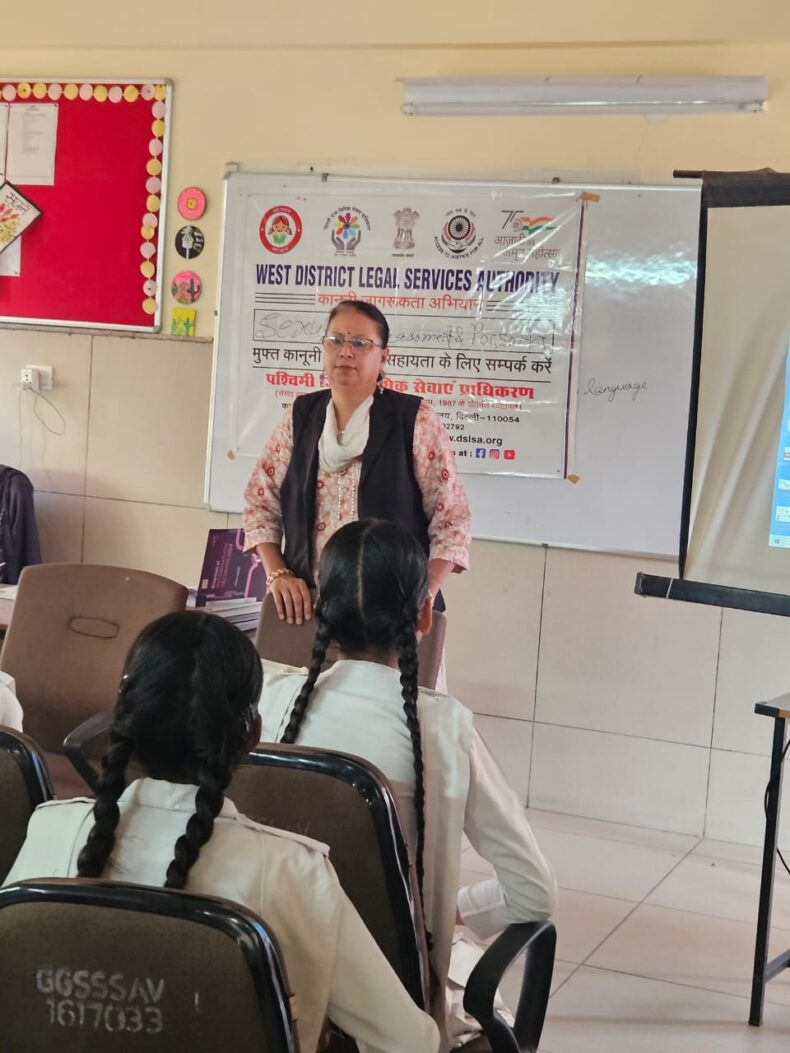 Awareness programme on the topic “Law on Sexual Harassment and POCSO Act” at Govt. Girls Sr. Sec.  School, Ambika Vihar, Delhi on 04.05.2024.